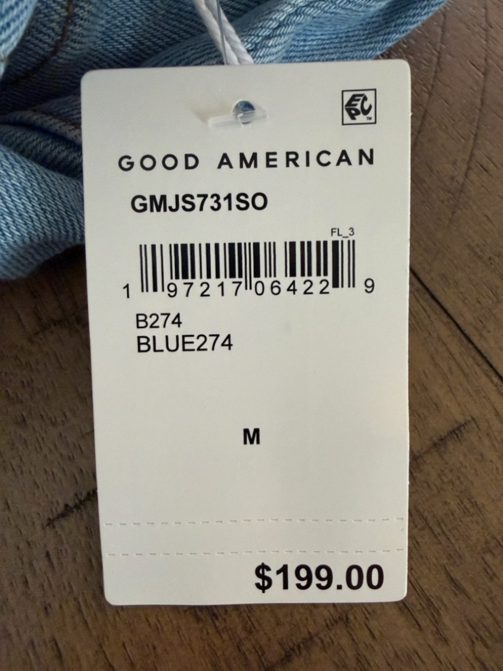Good American Light Blue Denim - Tag Display - Picture 3 of 3
